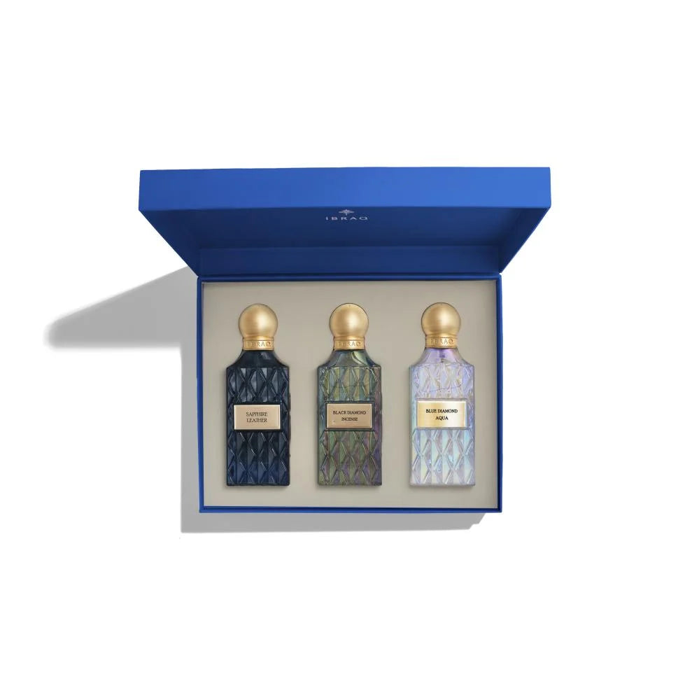 Black Incense Diamond & Blue Diamond Aqua & Sapphire Leather IBRAQ